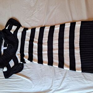 Ambiance Apparel Black and White Knit Top